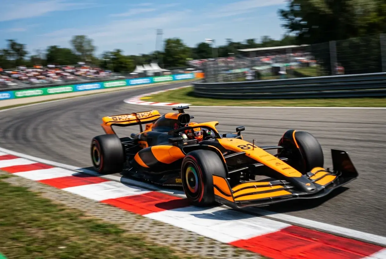 Monoplaza de McLaren en pista durante sesión de Fórmula 1